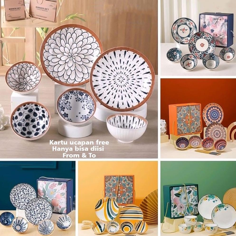 AURORAE AVELINE HAMPERS MANGKOK JAPANESSE BOWL SET / GIFT BOX HAMPERS PIRING SET CANTIK / PIRING MAN