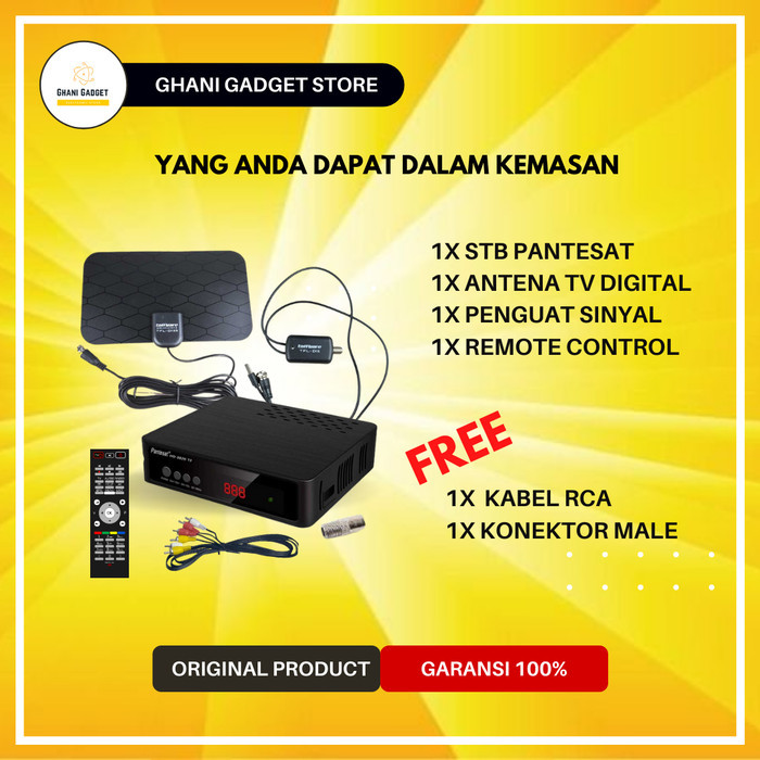 Receiver + Antena + Amplifier Booster Penguat Sinyal TV Box Digital