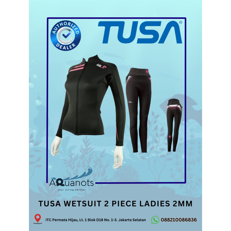 TERBARU Tusa Wetsuit 2 Piece Ladies Size L 2MM Baju Selam Jetski Scuba Diving