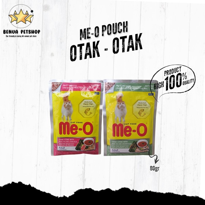 Makanan Kucing basah MEO pouch 80g Otak otak Adult & Kitten All Varian