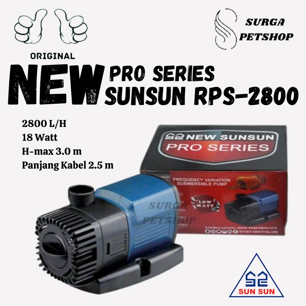 NEW SUNSUN RPS 2800 PRO SERIES POMPA AIR CELUP AKUARUM KOLAM IKAN RPS2800PRO WATER SUBMERSIBLE PUMP 