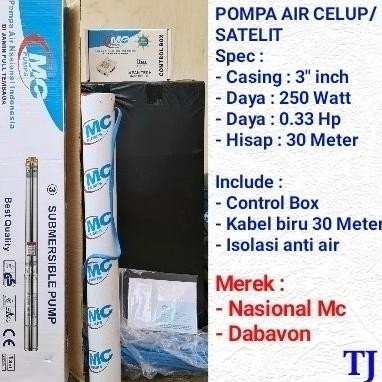 Baru Pompa Air Satelit/Celup 3 Inch 250 Watt - Nasional/Shimizu/Dabavon