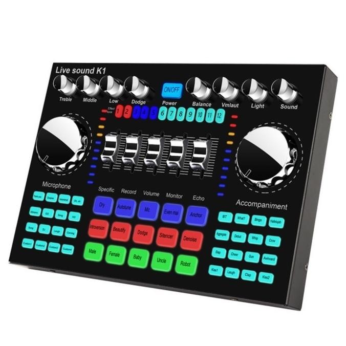 [Goodbest] Soundcard Sound Card K1 Live Audio Mixer Video Recording Broadcast