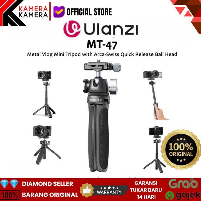 Ulanzi Mt-47 Metal Vlog Mini Tripod With Arca Swiss Ball Head New Stok