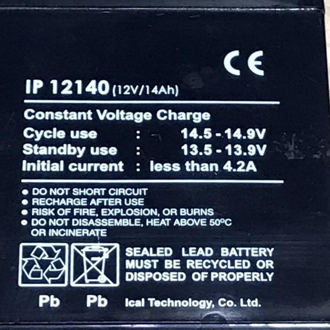 [Goodbest] ICal Ip12140 Accu Aki Baterai Kering Ups Ical 12v 14Ah
