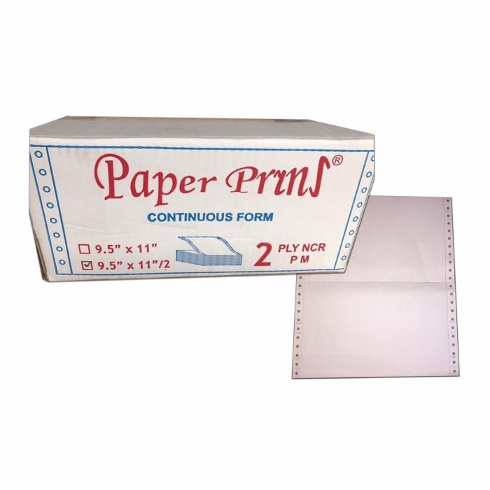 

paper print continuous 9.5 x 11/2 2 ply kertas continuous