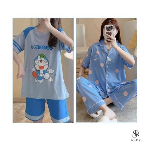 Kode Rb Murah Kadisya Setelan Piyama Dan Daster Premium Lengan Panjang, Lengan Pendek, Hotpants, 7/8