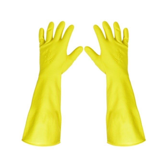 PROMO Duraglove Sarung Tangan Karet Latex Panjang Butterfly L - Kuning