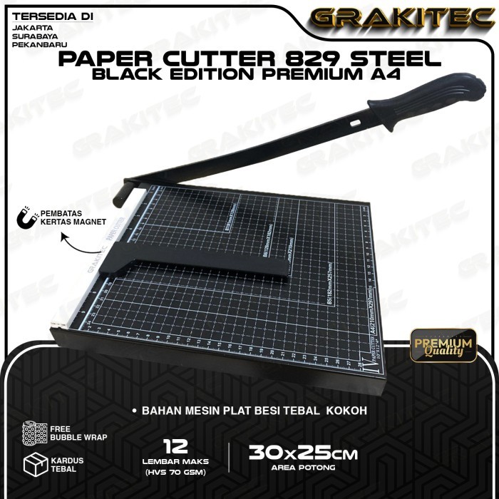 

Paper Cutter Premium Black A5 A4 B4 A3 829 Alat Potong Kertas Grakitec