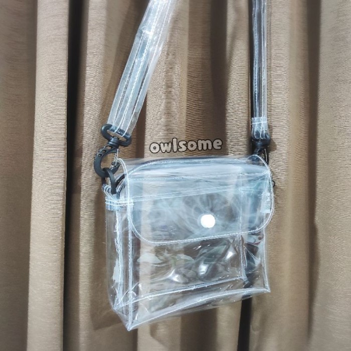 Sling Selempang Clear Pvc Transparan Tas Bag Plastik