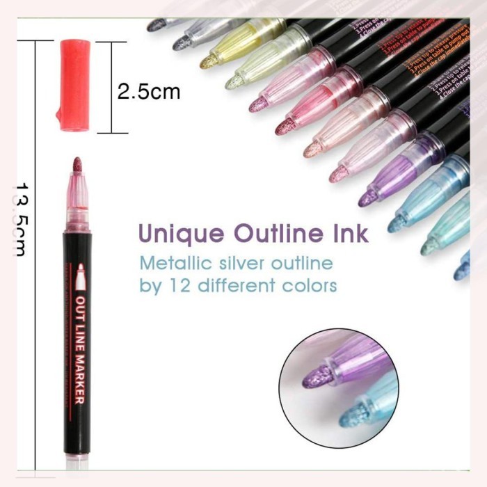 

STATIONERY DOUBLE LINE OUTLINE PEN OUTLINE MARKER DIY STUDENT