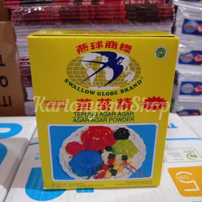

Agar Agar Swallow Globe Brand Plain Per Pak isi 12bks