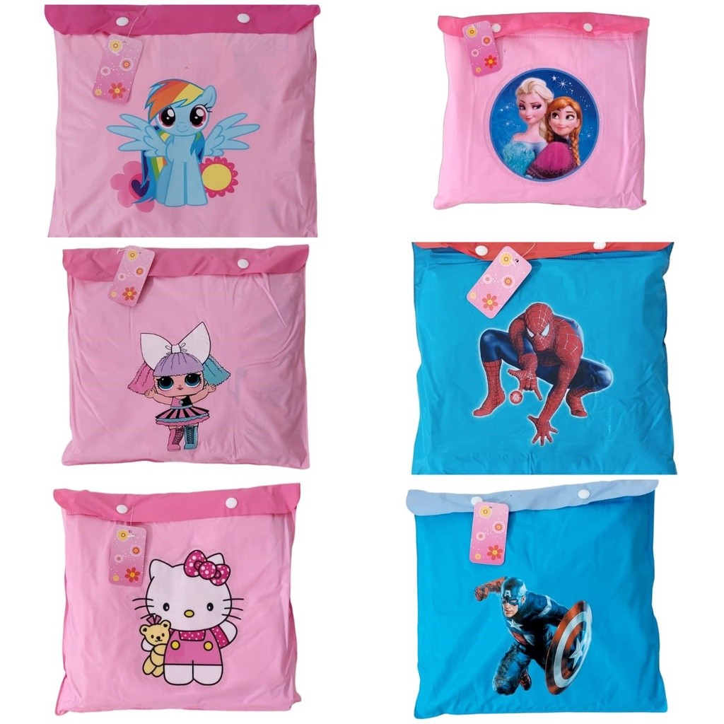 Hotss Jas Hujan Setelan Jaket Celana Anak Motif Karakter Kartun Lucu