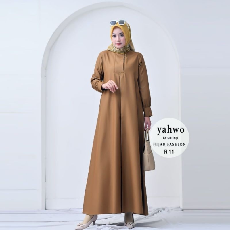 Promo Seragam Pns Khaki Wanita Bahan Toyobo Terbaru/Gamis Pns Khaki Kode R 011/Baju Kerja Pemda Pdh