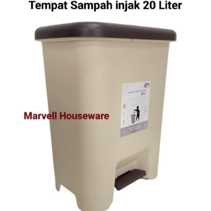 TEMPAT SAMPAH BULAT INJAK 20 LITER ABU/TONG SAMPAH INJAK/DUSTBIN MPW KODE 1302