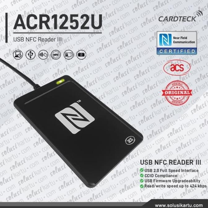 Acr1252U Usb Nfc Reader Iii Nfc Certified Forum Reader Rfid 1 Sam Slot