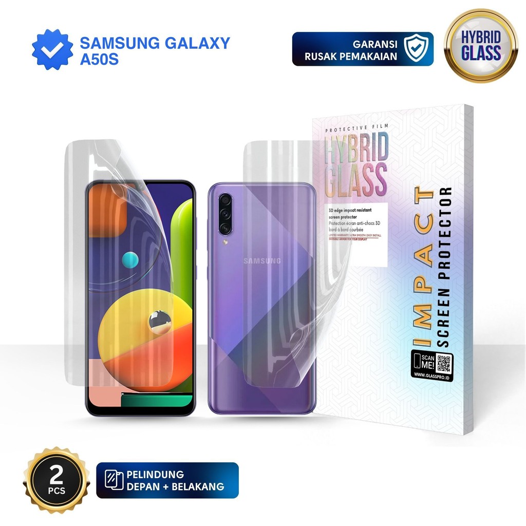 Hybrid Glass For SAMSUNG GALAXY A50S - Full Cover Hydrogel Anti Gores Premium Screen Protector Gloss