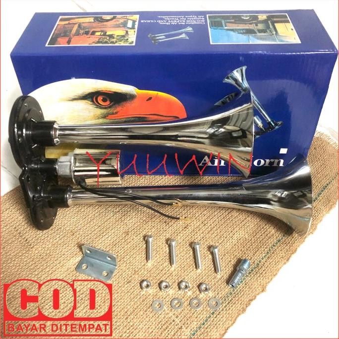 KLAKSON ANGIN 2 CORONG 24V - AIR HORN 24V - KLAKSON TEROMPET 2 CORONG Terlaris