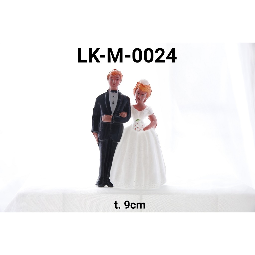 LK-M-0024 Topper cake hiasan kue tart lokal pengantin wedding (MAINAN LOKAL)