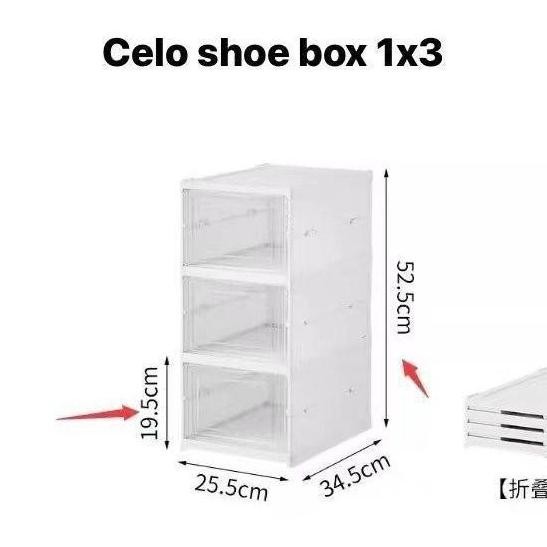 NEW Rak Sepatu Plastik Rak Sepatu Susun Kotak Rak Sepatu Susun Tertutup Kotak Sepatu