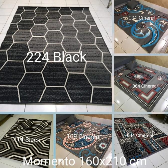 Promo Karpet Permadani Hitam Putih Momento 160X210 Cm