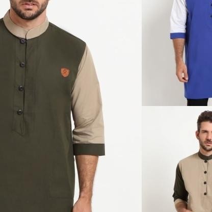Zayidan Baju Koko Gamis Muslim Pria Bahri Hijau Army Terlaris