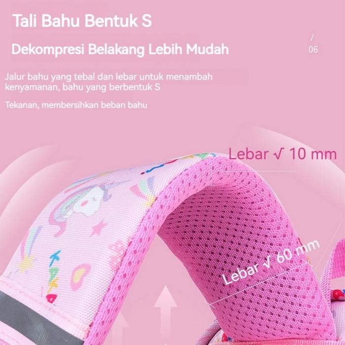 Tas Sekolah Anak Perempuan Anti Air Model Pelangi Import, Tas Sekolah Anak Perempuan Cewek Sd Smp