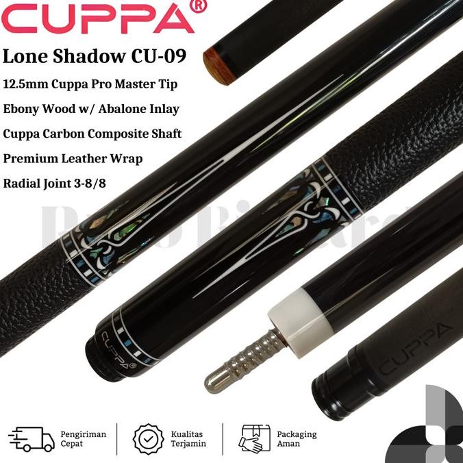 N Cuppa Lone Shadow Cu-09 Ebony | Stick Billiard Premium - Ryto Bl