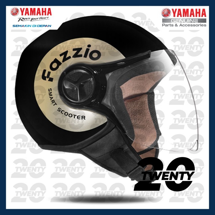 HELM SNI HELMET YAMAHA HALF FACE CLASSY FAZZIO BLACK ORIGINAL YJN17