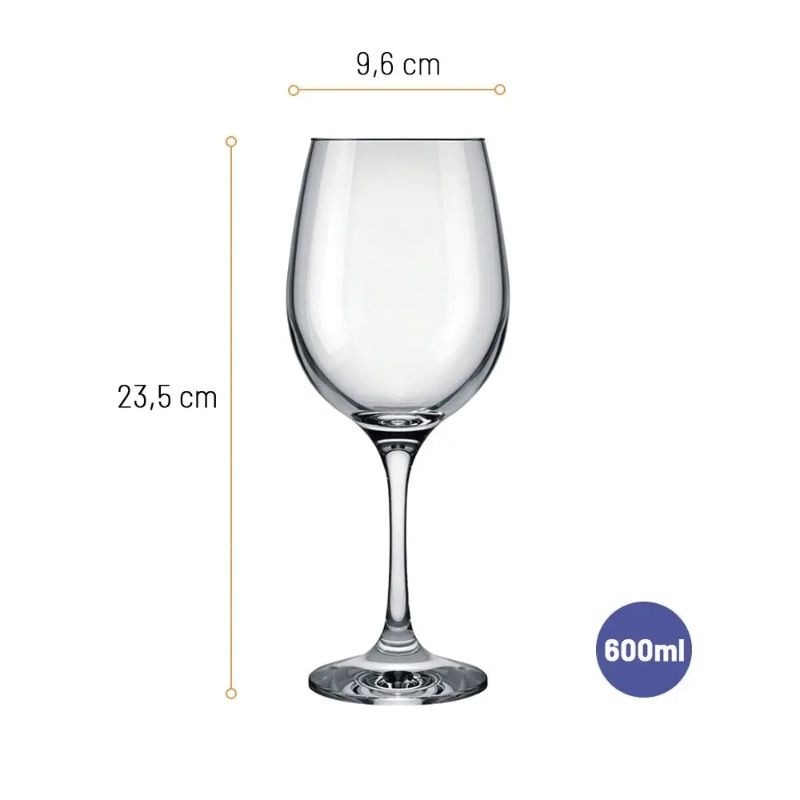 Gelas Wine 600ml Nadir Stemmed Glass Barone 7956 - 1pc