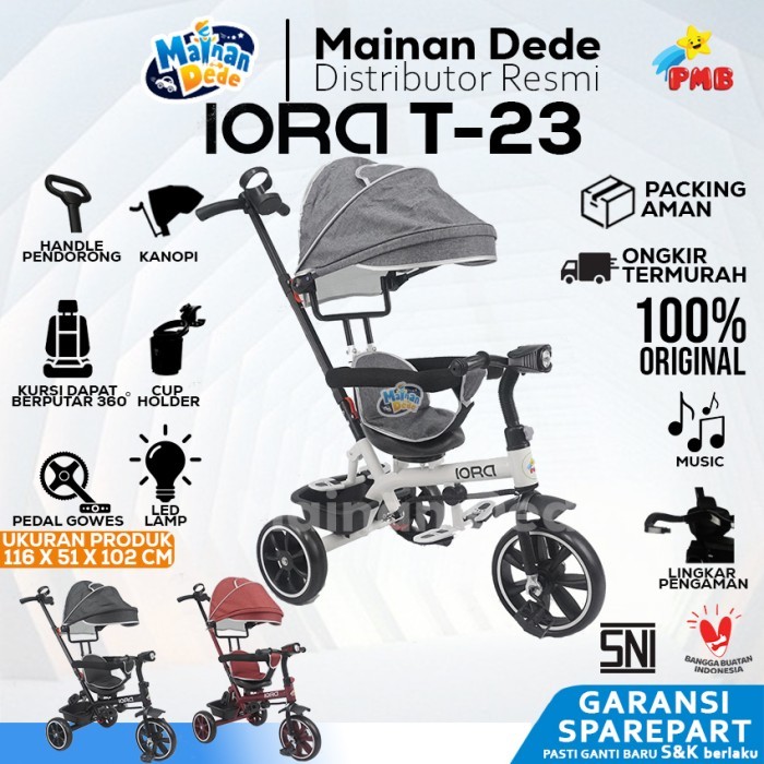Promo Terbatas Sepeda Tiga Roda Anak Pmb Iora T23 Tricycle T-23 Aman