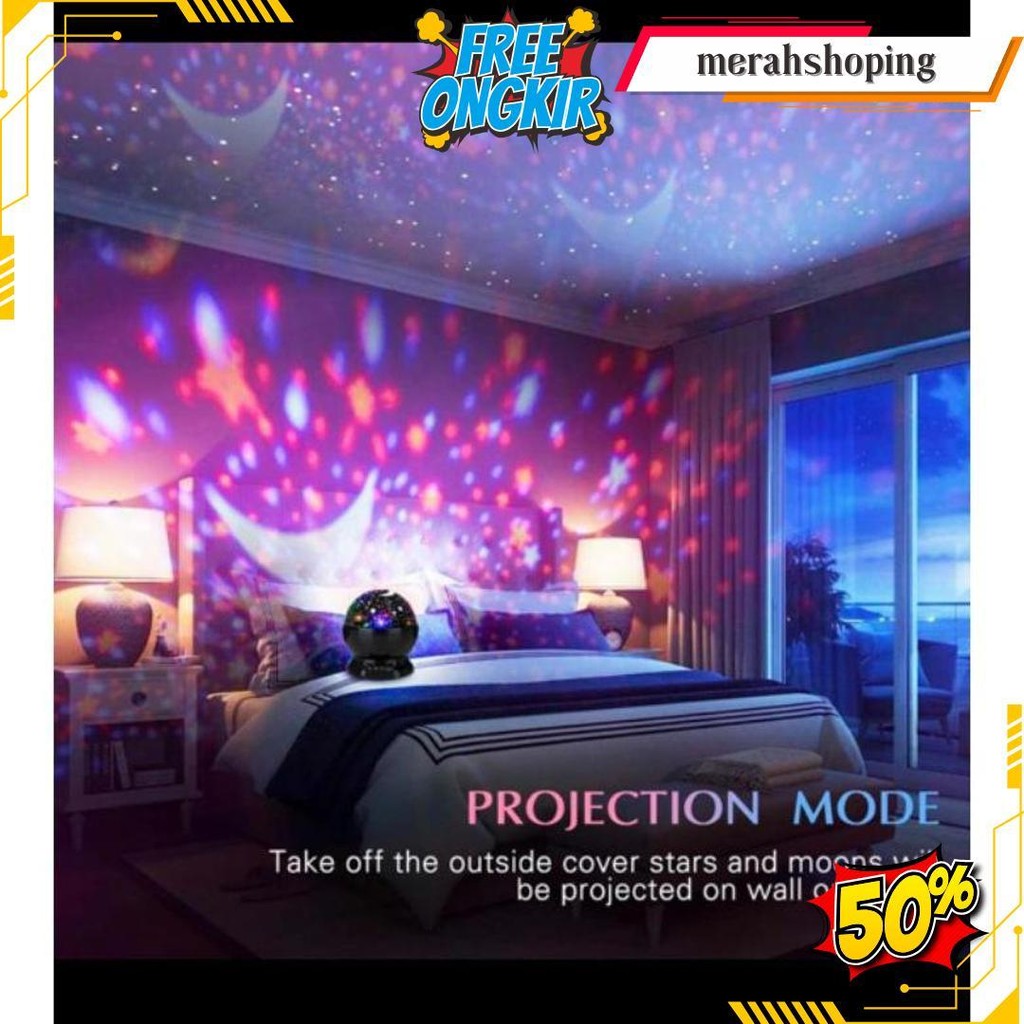 Cod Lampu Tidur Unik Bulan Bintang / Lampu Tidur Bintang / Lampu Angkasa Terlaris
