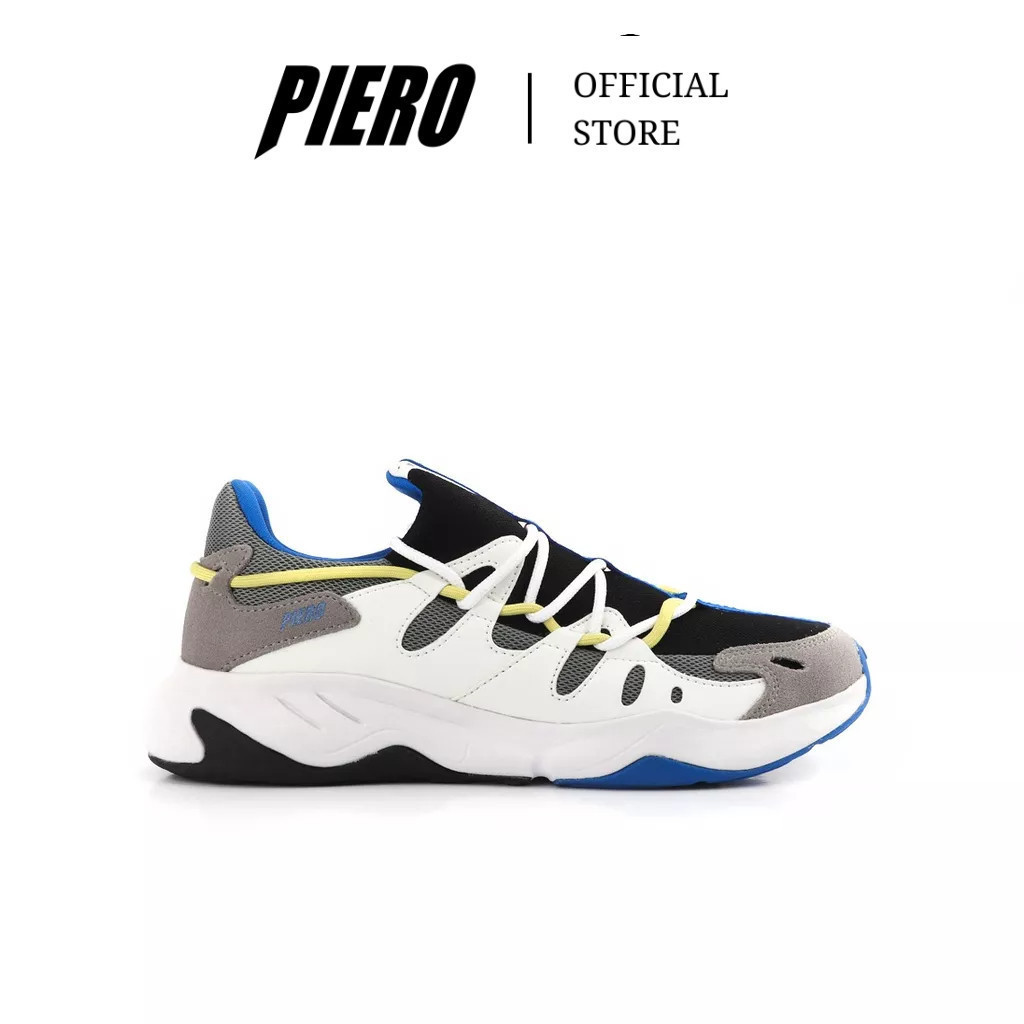 PIERO SEPATU SNEAKERS PRIA OXYGO WHITE GREY BLUE P20945