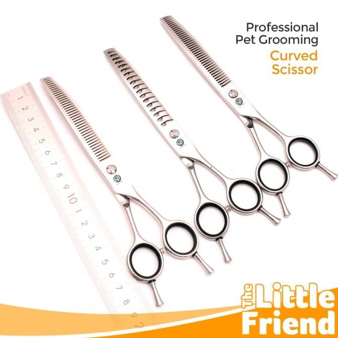 

Terlaris Gunting Sasak Lengkung Grooming Bulu Anjing Fishbone Shark Tooth Ready Stok