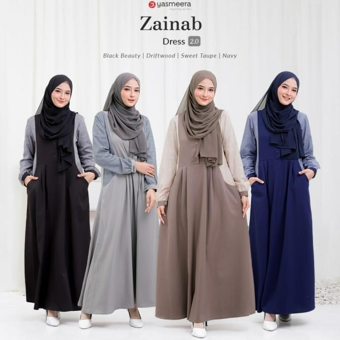 New ReadyGamis Dewasa Zaenab Dress Premium Original By Yasmeera Stok Terbatas