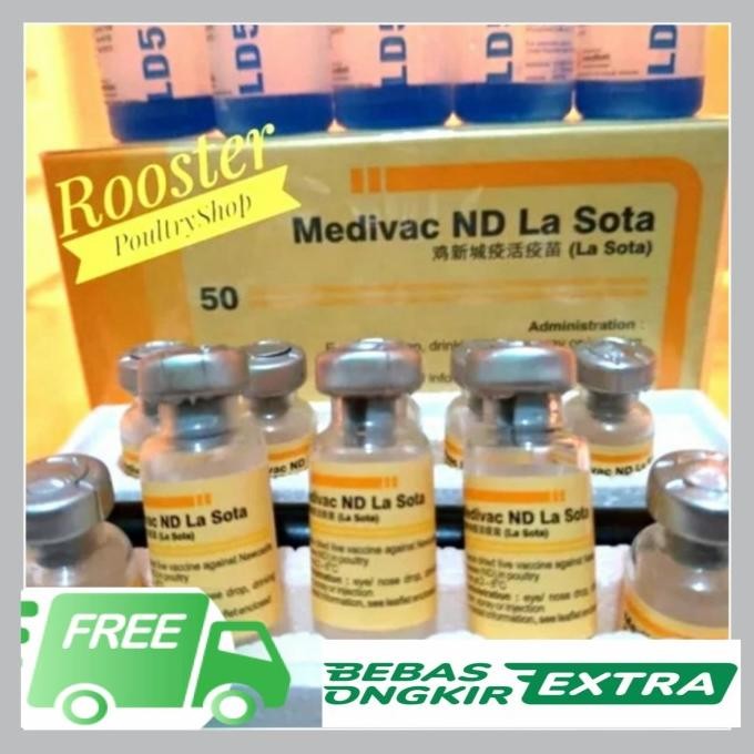 

READY VAKSINASI VAKSIN AYAM ND LASOTA 1 DUS ISI 10 BOTOL