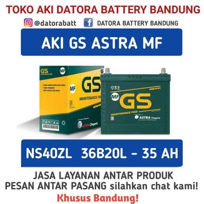 Ori - Aki kering mobil Honda Brio GS ASTRA MF NS40ZL / 36B20L 12V 35Ah