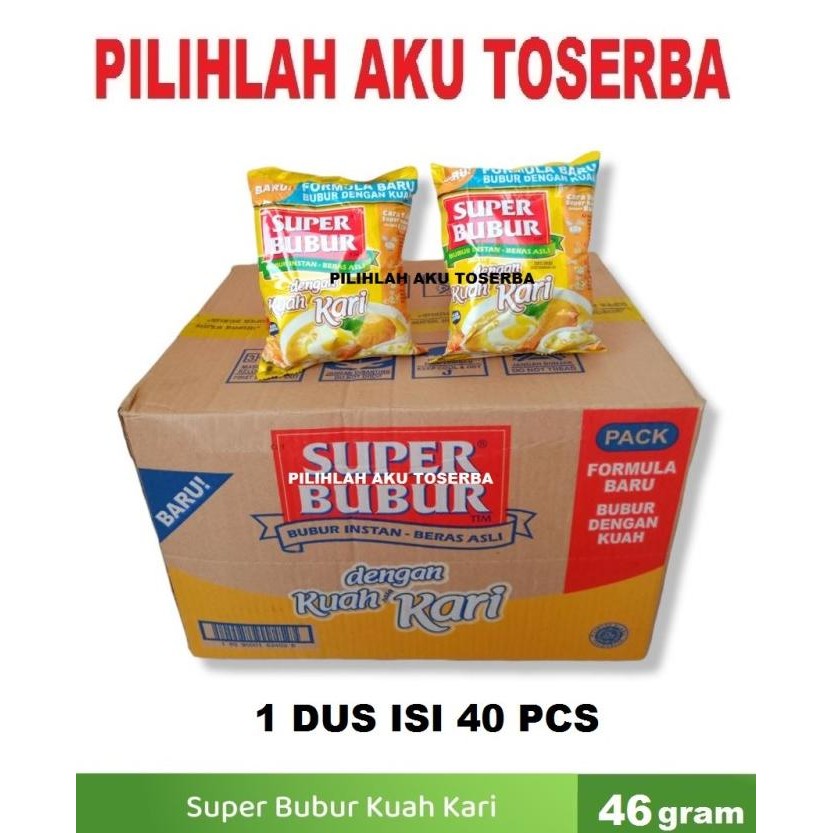 

READY SUPER BUBUR KUAH RASA KARI AYAM @46 GR - ( HARGA 1 DUS ISI 40 PCS )