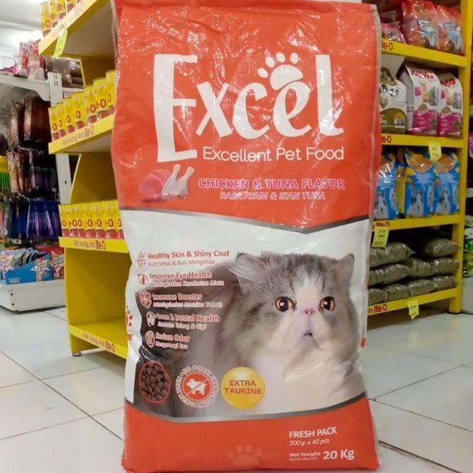 

READY MAKANAN KUCING EXCEL 20KG AYAM TUNA BENTUK SEGITIGA GOJEK/GRAB