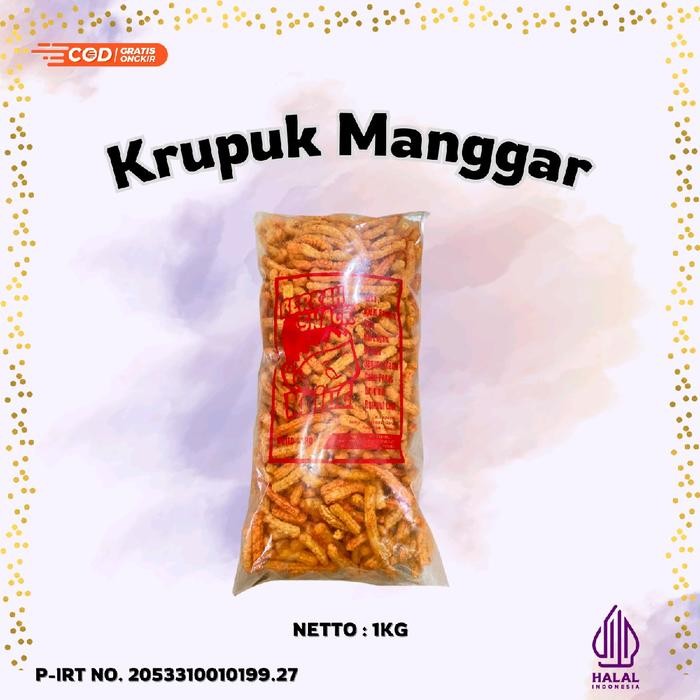 

TERMURAH KRUPUK MANGGAR PEDAS 1kg Camilan Makanan