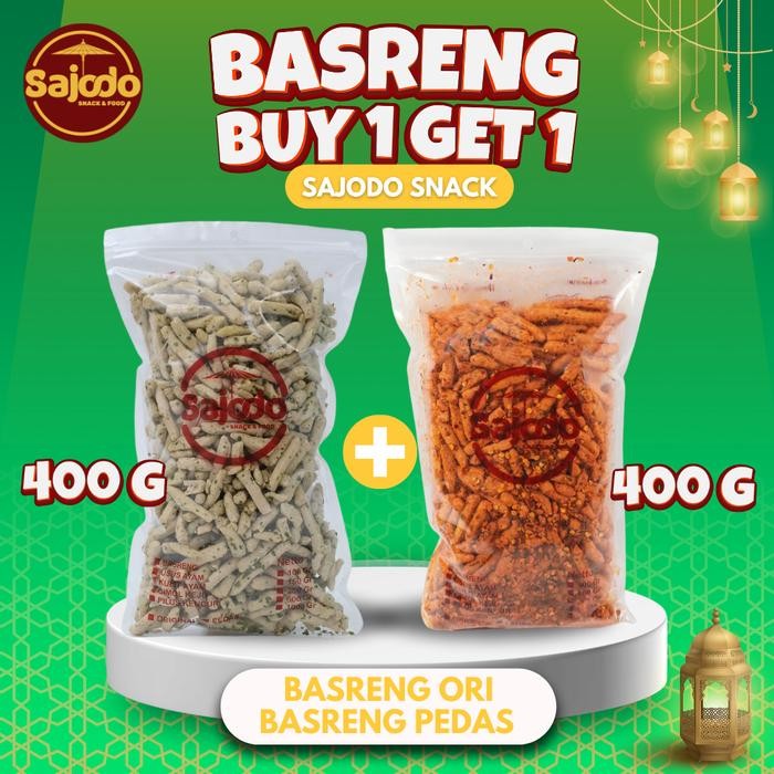 

PROMO [Special Ivan Gunawan] - Buy 1 Get 1 Basreng Pedas 400 Gr Gratis Basreng Ori 400 Gr Sajodo