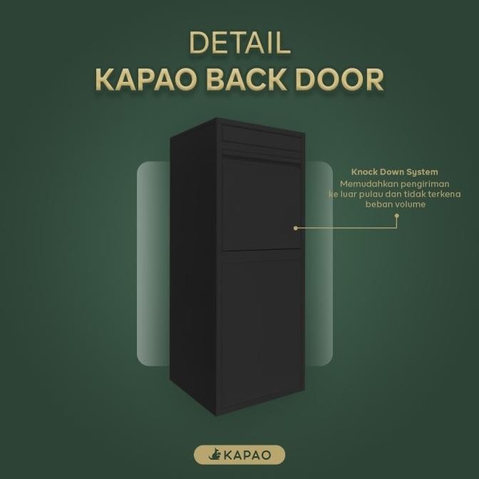 Kotak Paket terpasang hitam Kapao Bukaan Belakang ( Rumah Pagar )