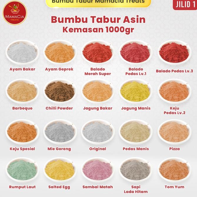 

READY (1 KG) BUMBU TABUR BUBUK PREMIUM KERIPIK KENTANG LIDI AYAM JILID 1
