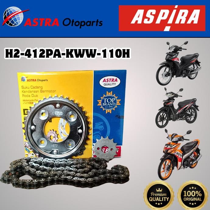 Ori - GIR SET , GEAR SET + RANTAI KWW ASPIRA ORI MOTOR HONDA BLADE NEW REVO