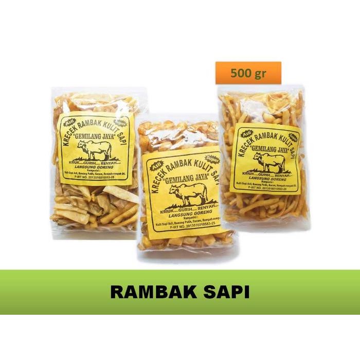 

TERBAIK (500 gr) RAMBAK SAPI Krecek Rambak Kulit Sapi Mentah Food Bayi Snack Kerupuk Keripik Krupuk