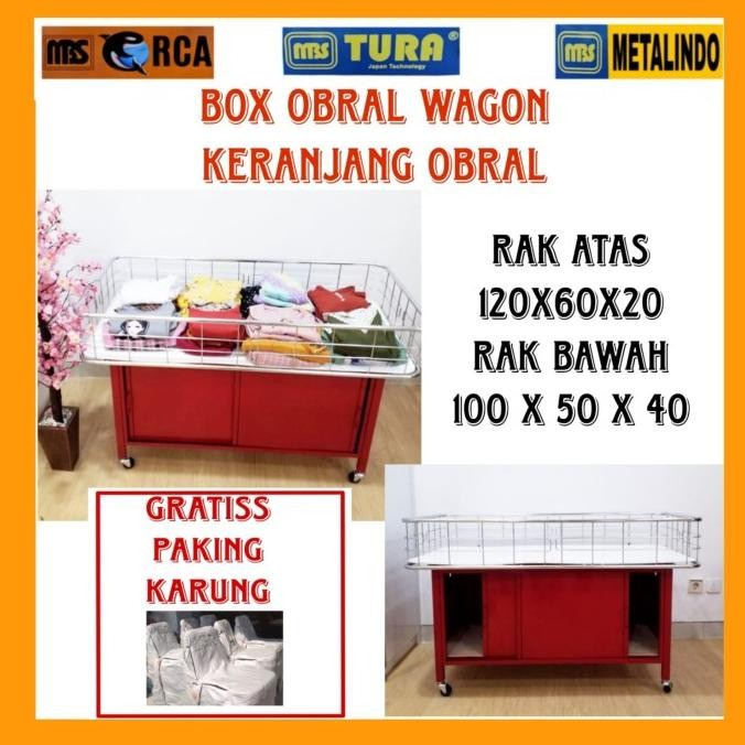 Box Obral/Keranjang Obral/Wagon/Rak Baju/Maroon