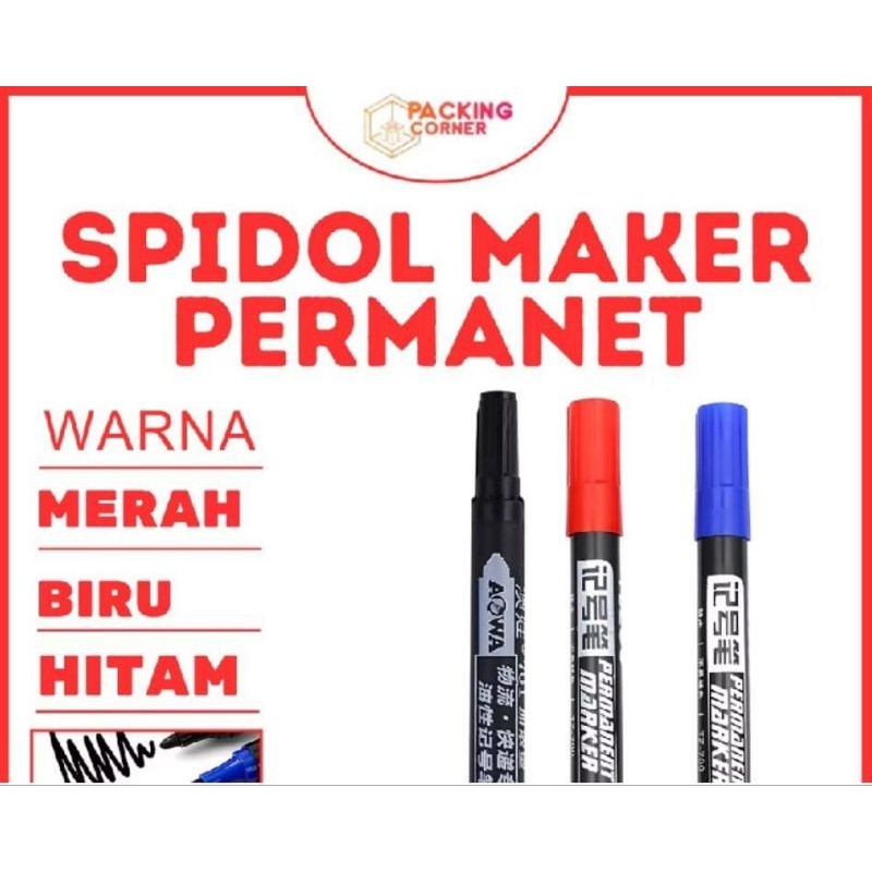 

Spidol Permanent Marker Permanen Hitam Merah Biru Tinta Refill able