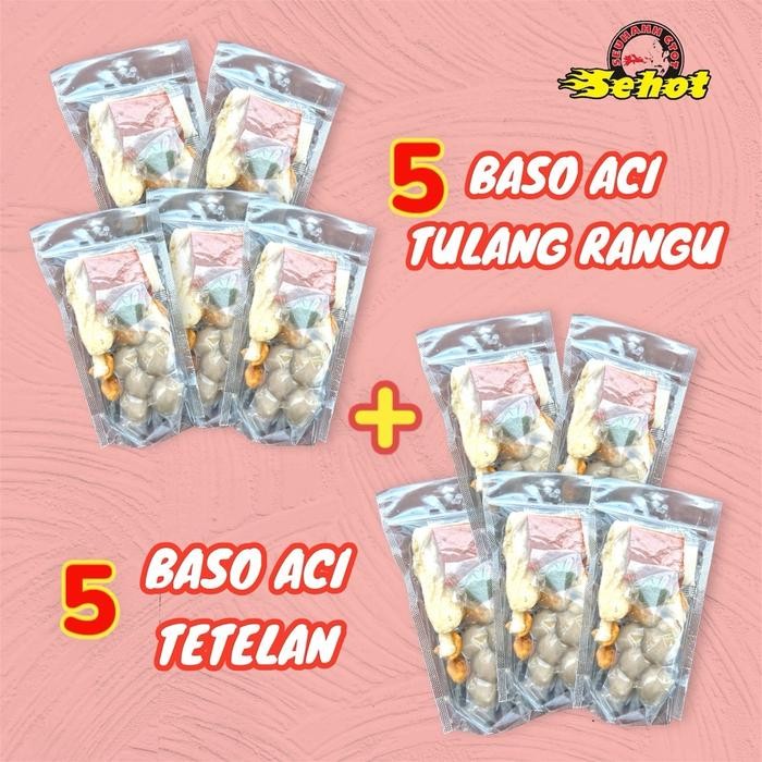 

TERPERCAYA Paket Hemat 5 Baso Aci Tulang Rangu dan 5 Baso Aci Tetelan Jando Abah Aceng - Instan,
