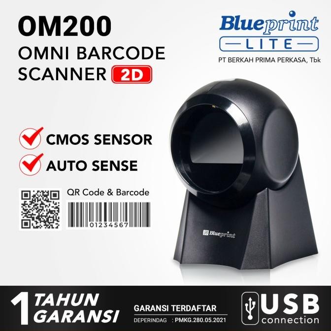 Omni Barcode Scanner Om200 Blueprint 2D Auto Scan, Qr Code & Barcode