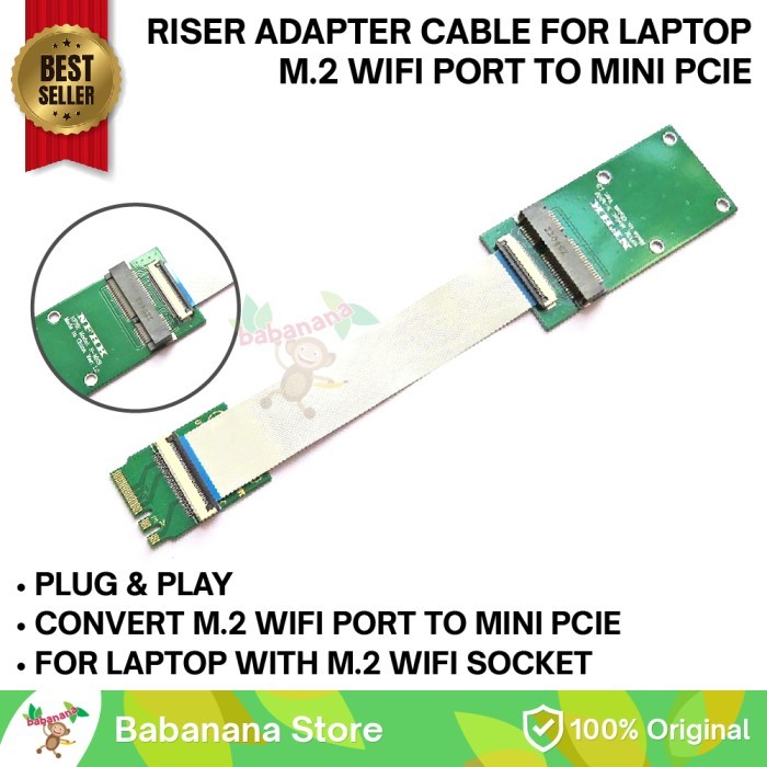 Riser Adapter Cable for M.2 Wifi Port to Mini PCIE Laptop PCI Express
